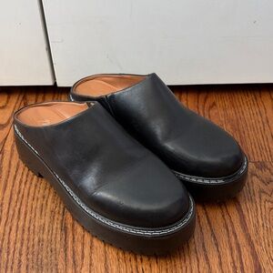 MATISSE Lena Chunky Platform Mule Black Leather Size 8